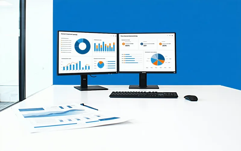 Financial services compliance review with data dashboards and regulatory documents